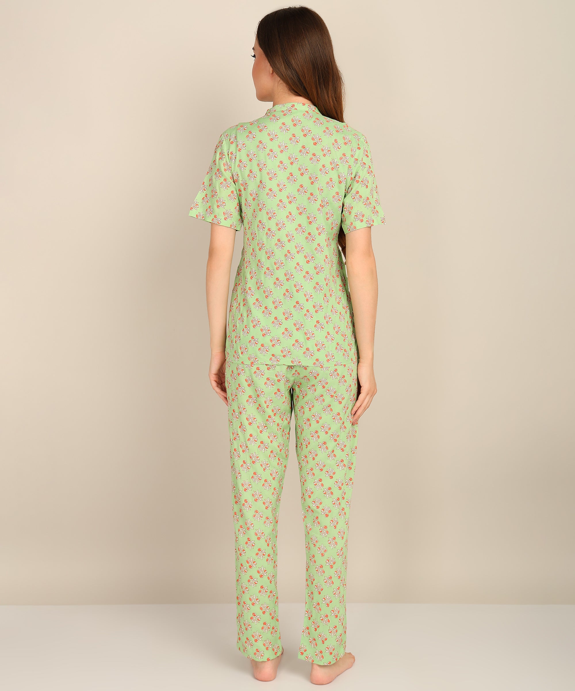 "Minty Mischief" Viscose Printed Night Suit