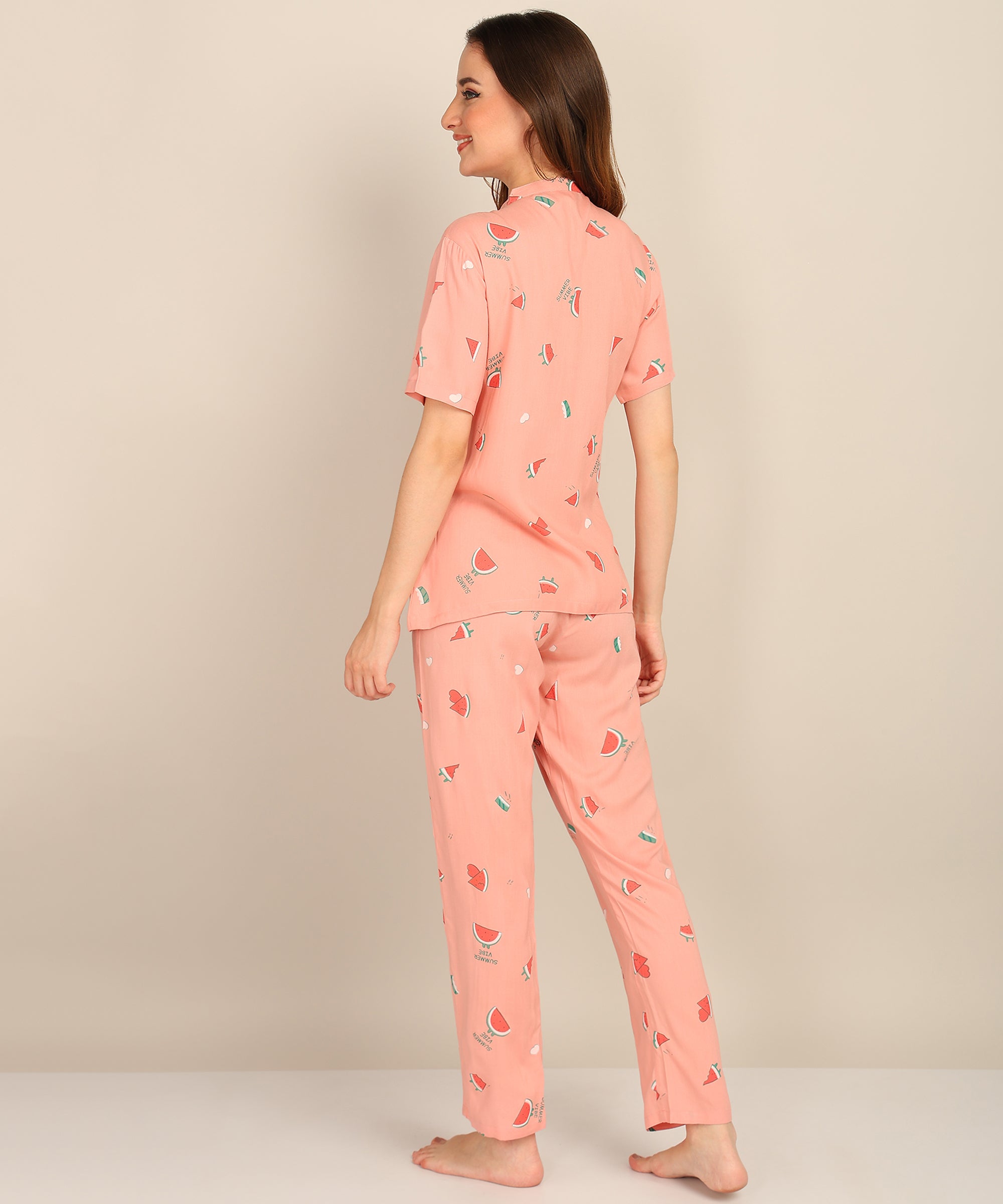 "Melon Moods" Viscose Printed Night Suit