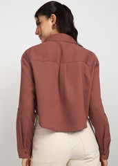 Women Rust Solid Shirt