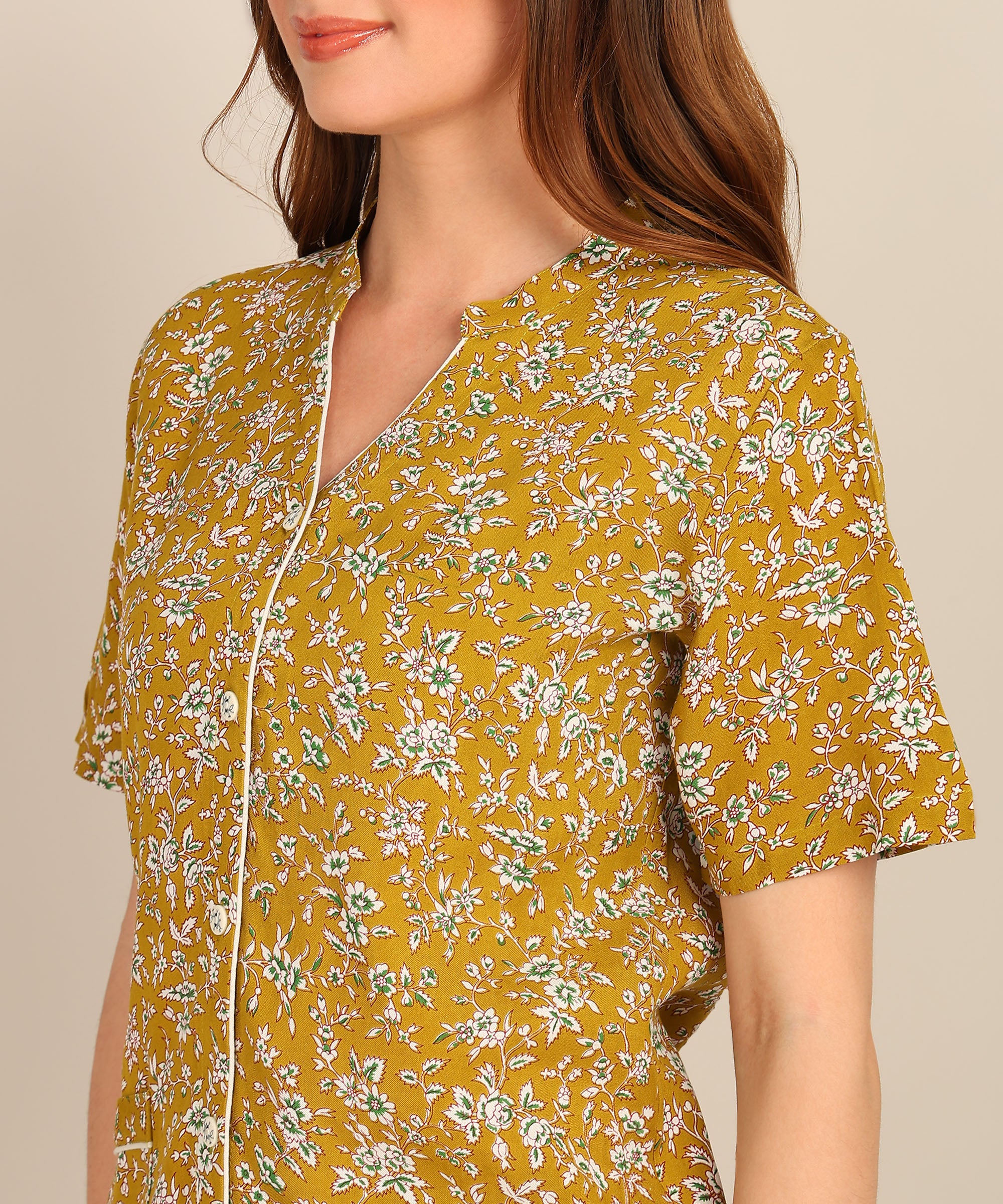 "Golden Hour" Viscose Printed Night Suit