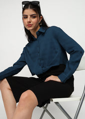 Women Navy Solid Shirt