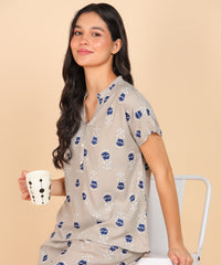 "Tulip Tides" Viscose Night Suit