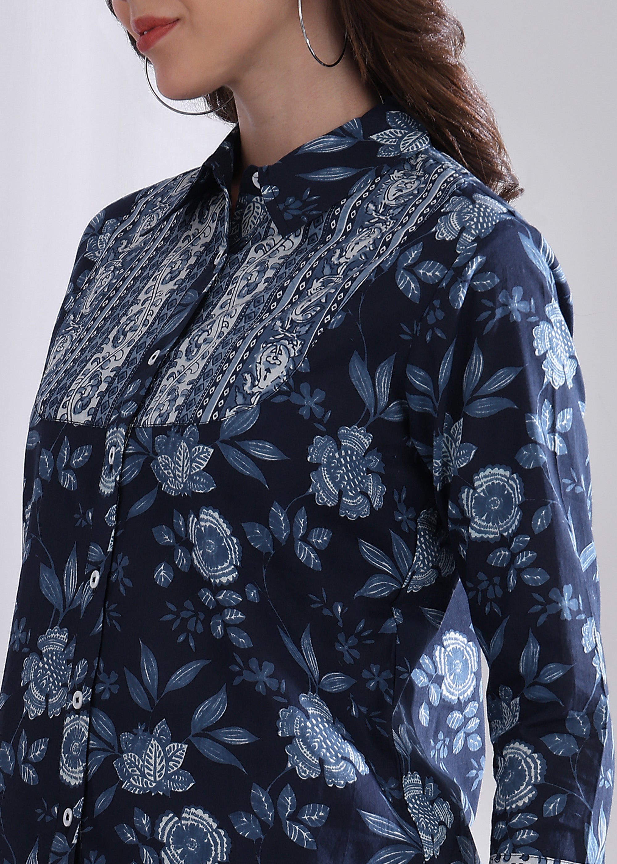 "Indigo Bloom" Pure Cotton Co-ord Set