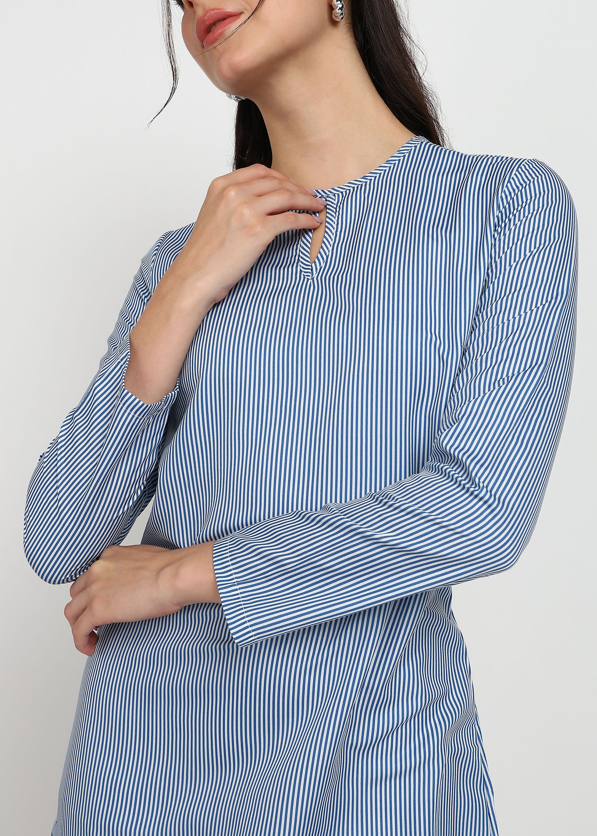 Women Blue Strip Dress