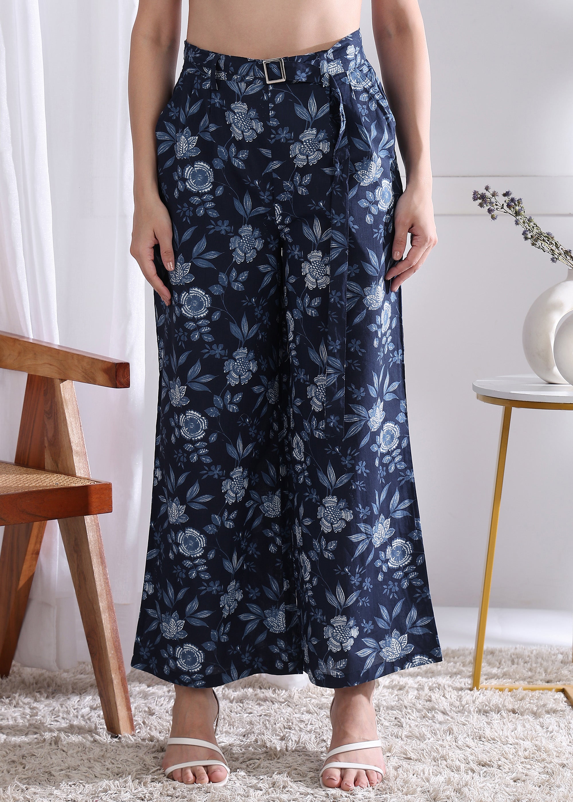 "Indigo Bloom" Pure Cotton Co-ord Set
