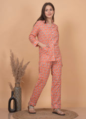 "Peachy Paisley" Printed Viscose Night Suit